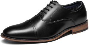 Bruno Marc Zapatos de vestir formales con punta suave y cordones para hombre