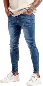 GINGTTO Jeans, Pantalones Rasgados para Hombre de Corte Ajustado Skinny Elásticos