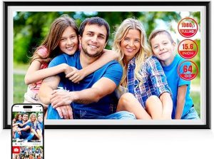 Marco de fotos digital inteligente WiFi – Pantalla táctil Full HD de 15.6