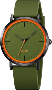 Reloj de pulsera analógico de moda y simple de cuarzo con correa de silicona