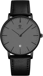 Reloj, Reloj para Hombre, Reloj de Pulsera Minimalista de Moda Simple Analógico con Fecha y Correa de Cuero
