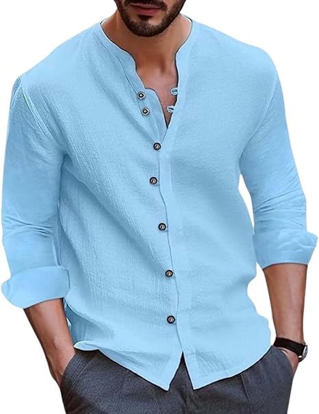 Camisa lino elegante evento exterior