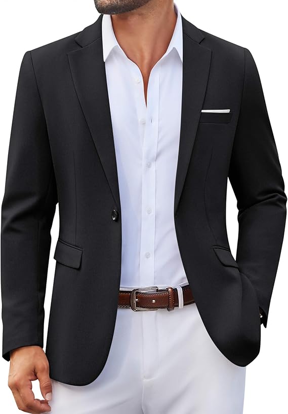Blazer Casual para Hombre de Un Botón