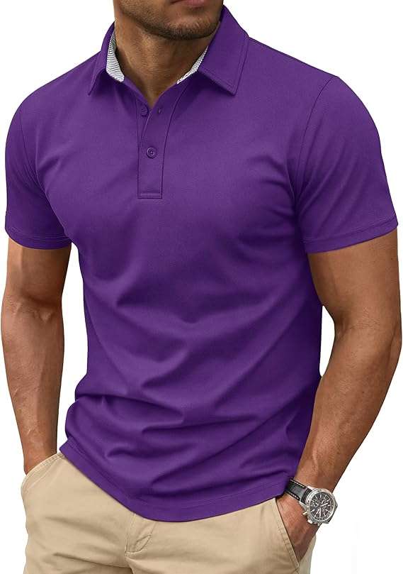 Cotrasen cotton pique short sleeve polo shirt for men