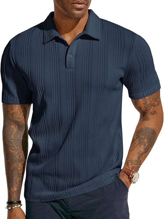 PJ Paul Jones textured knit polo shirt for men