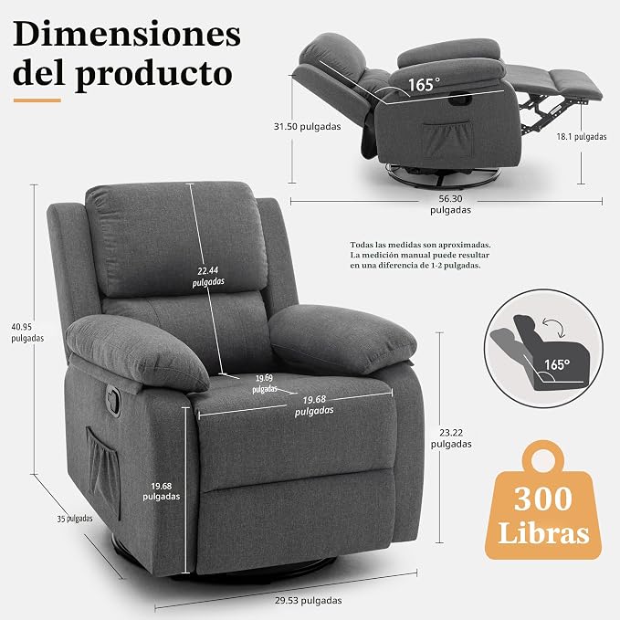 Silla reclinable giratoria